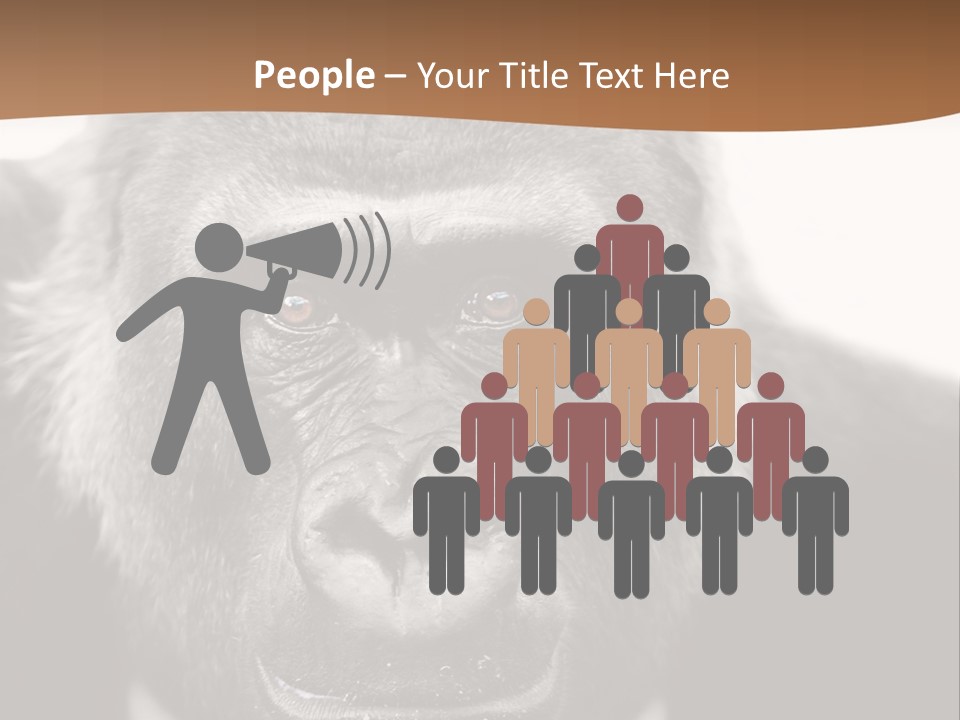 A Gorilla Wearing A Suit And Tie With A Brown Background PowerPoint Template