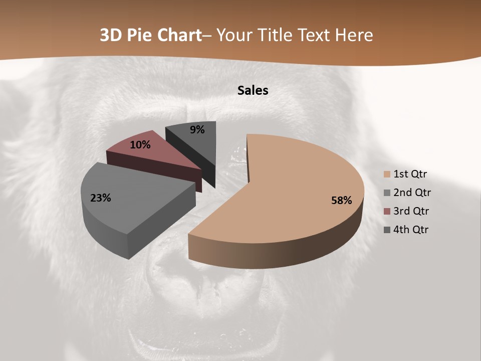A Gorilla Wearing A Suit And Tie With A Brown Background PowerPoint Template