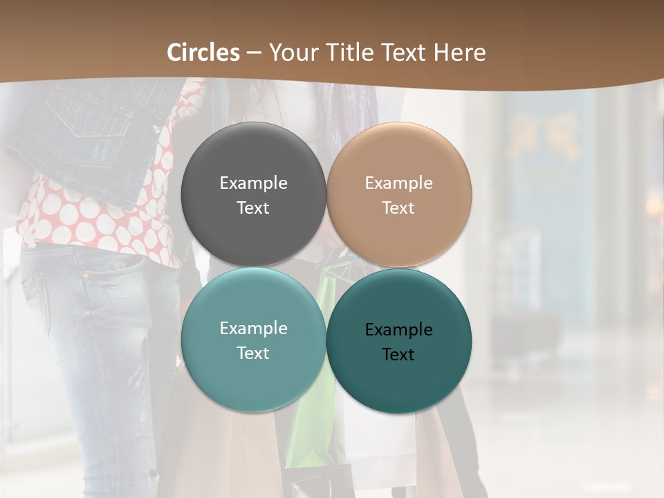 Two Beautiful Women With Shopping Bags Powerpoint Template PowerPoint Template