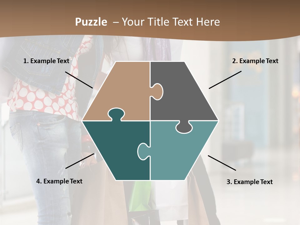 Two Beautiful Women With Shopping Bags Powerpoint Template PowerPoint Template