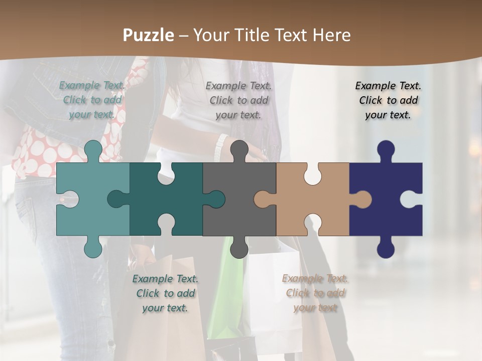 Two Beautiful Women With Shopping Bags Powerpoint Template PowerPoint Template