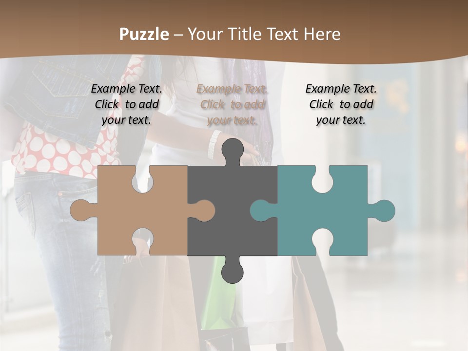 Two Beautiful Women With Shopping Bags Powerpoint Template PowerPoint Template