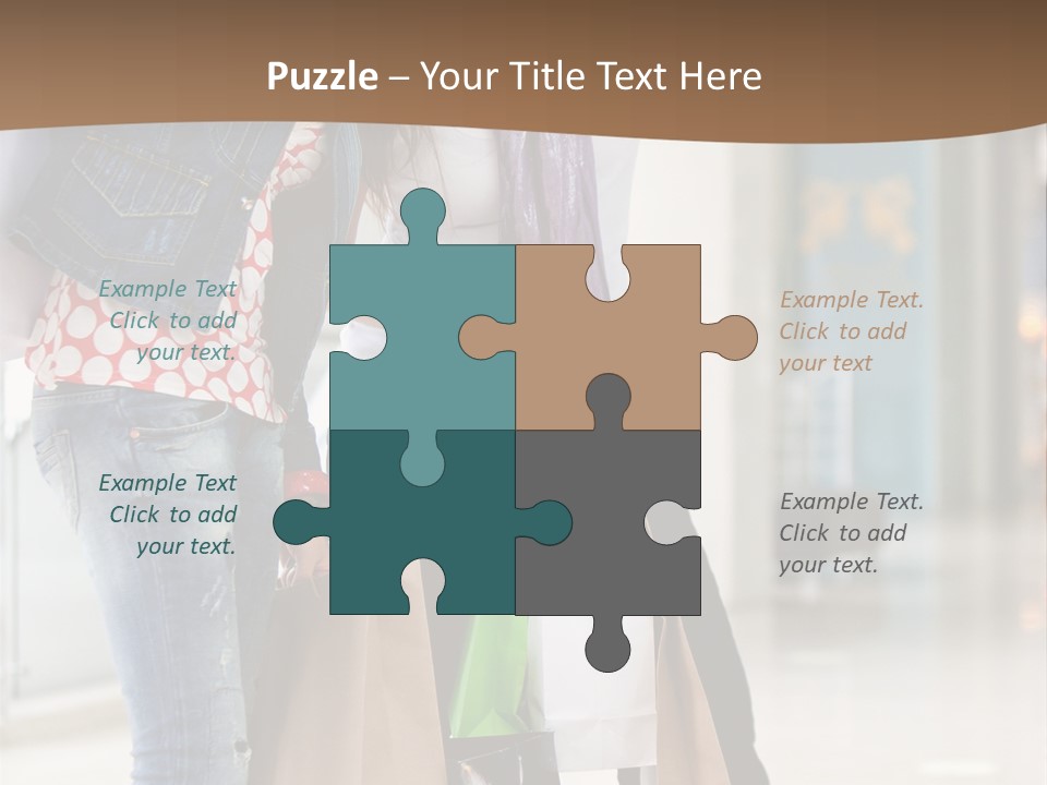 Two Beautiful Women With Shopping Bags Powerpoint Template PowerPoint Template