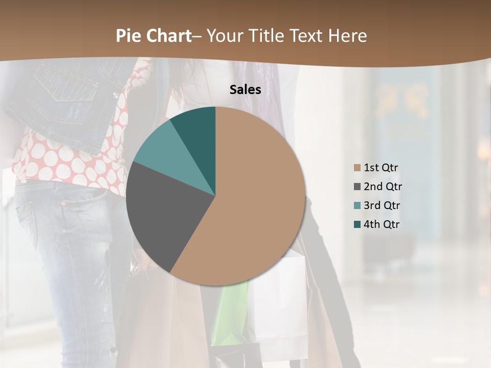 Two Beautiful Women With Shopping Bags Powerpoint Template PowerPoint Template