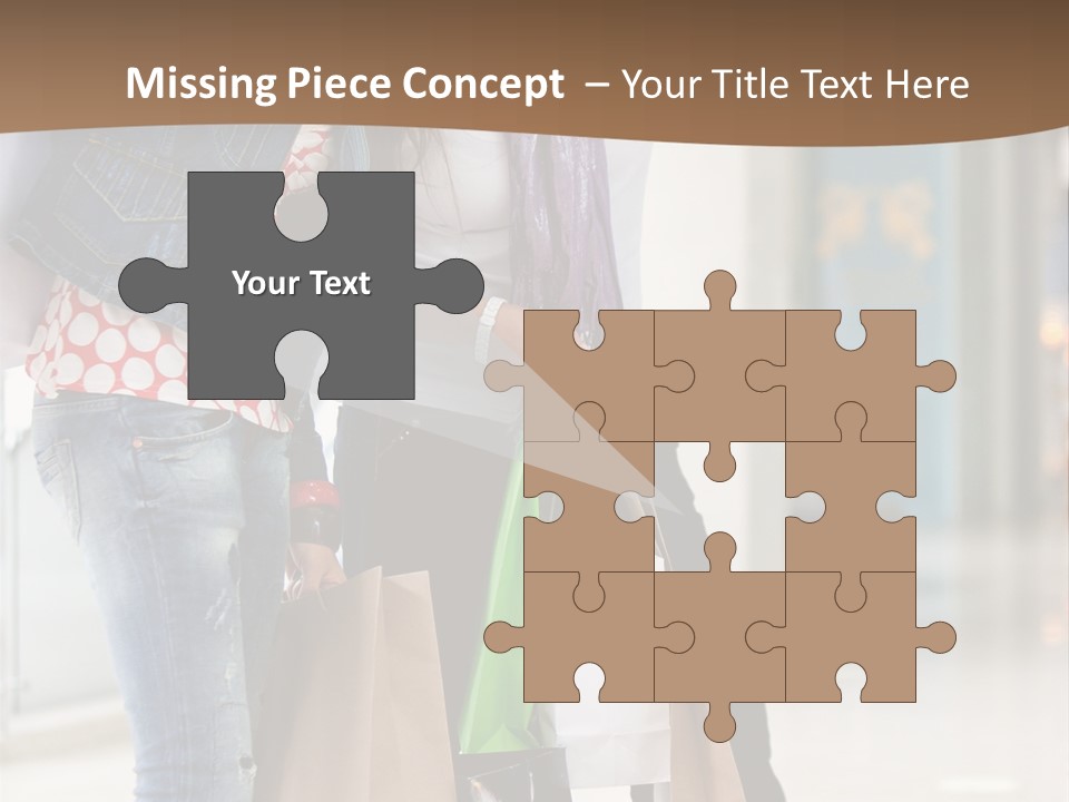 Two Beautiful Women With Shopping Bags Powerpoint Template PowerPoint Template