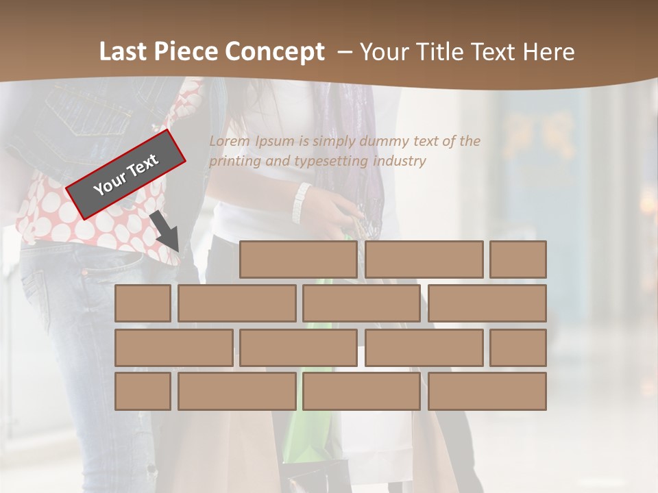 Two Beautiful Women With Shopping Bags Powerpoint Template PowerPoint Template