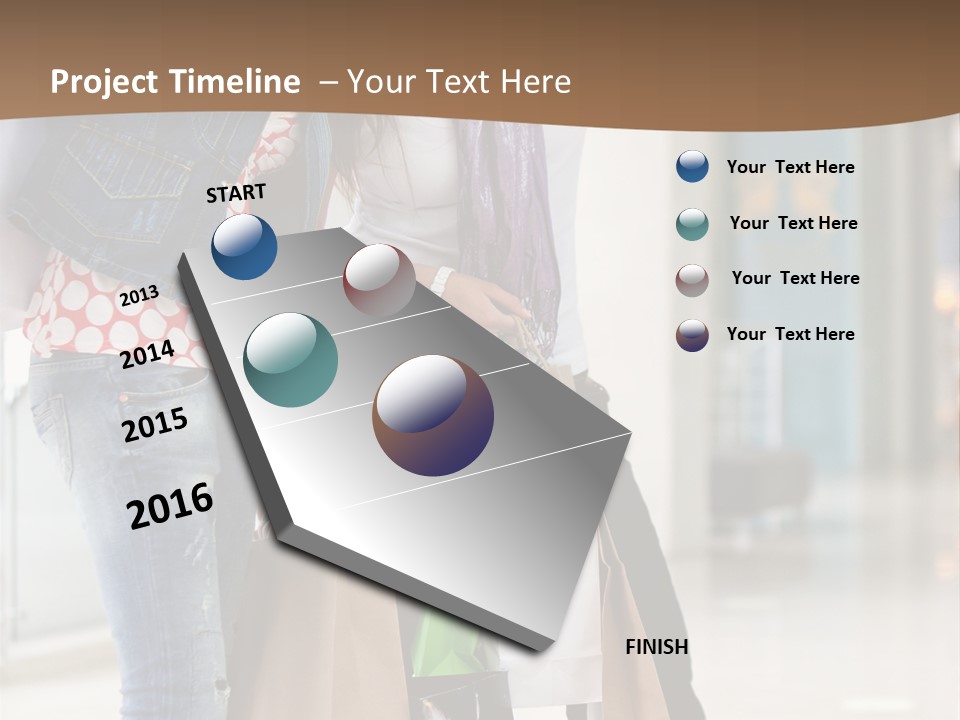 Two Beautiful Women With Shopping Bags Powerpoint Template PowerPoint Template