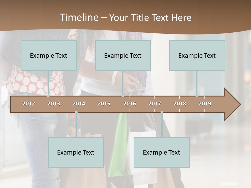 Two Beautiful Women With Shopping Bags Powerpoint Template PowerPoint Template