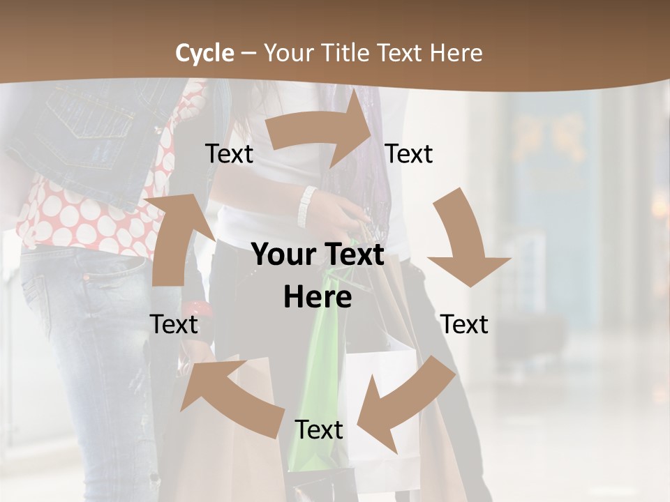 Two Beautiful Women With Shopping Bags Powerpoint Template PowerPoint Template