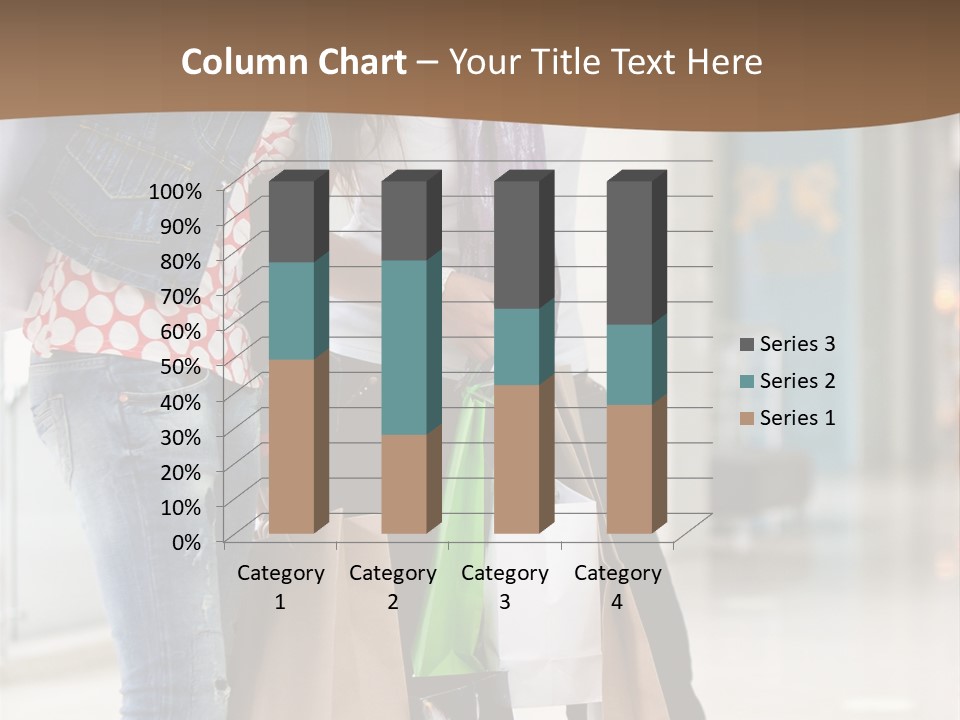 Two Beautiful Women With Shopping Bags Powerpoint Template PowerPoint Template