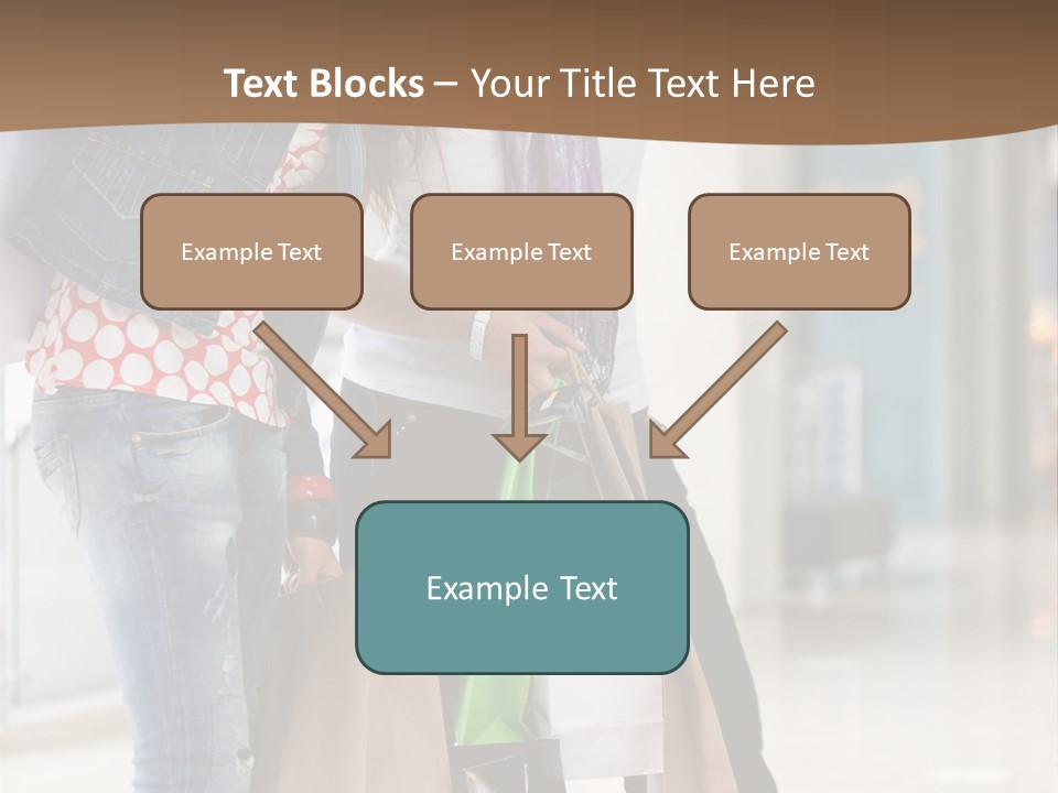 Two Beautiful Women With Shopping Bags Powerpoint Template PowerPoint Template