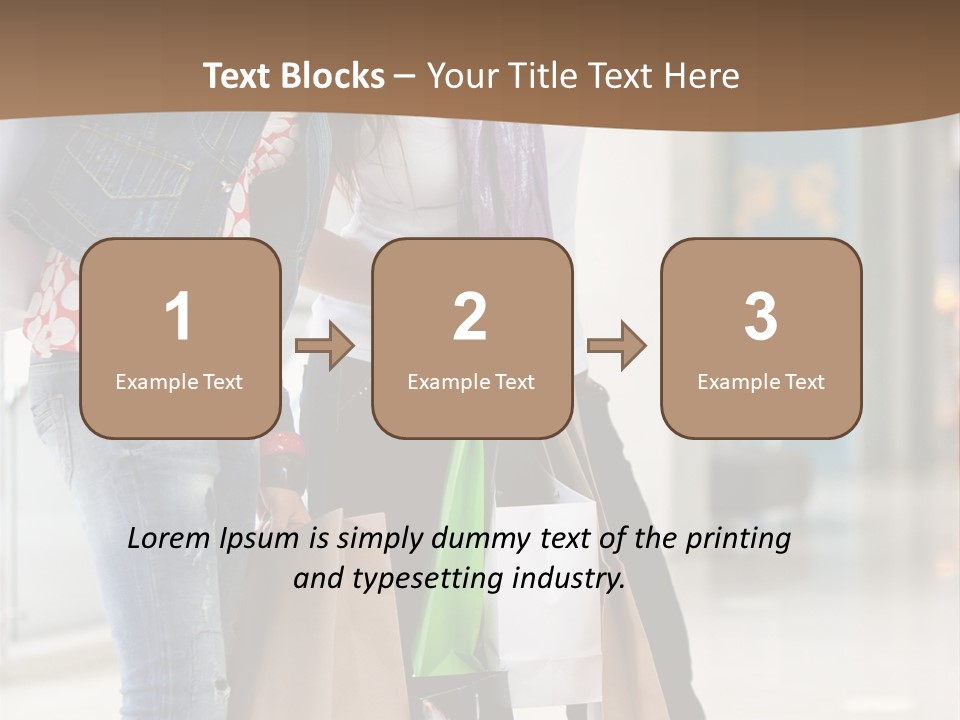 Two Beautiful Women With Shopping Bags Powerpoint Template PowerPoint Template