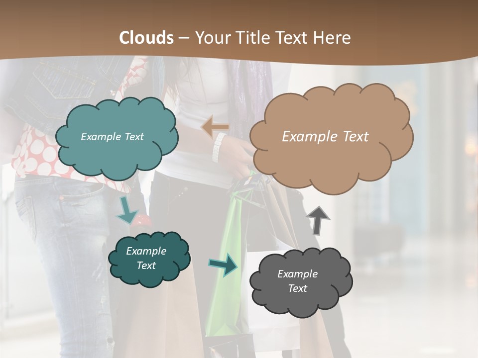 Two Beautiful Women With Shopping Bags Powerpoint Template PowerPoint Template