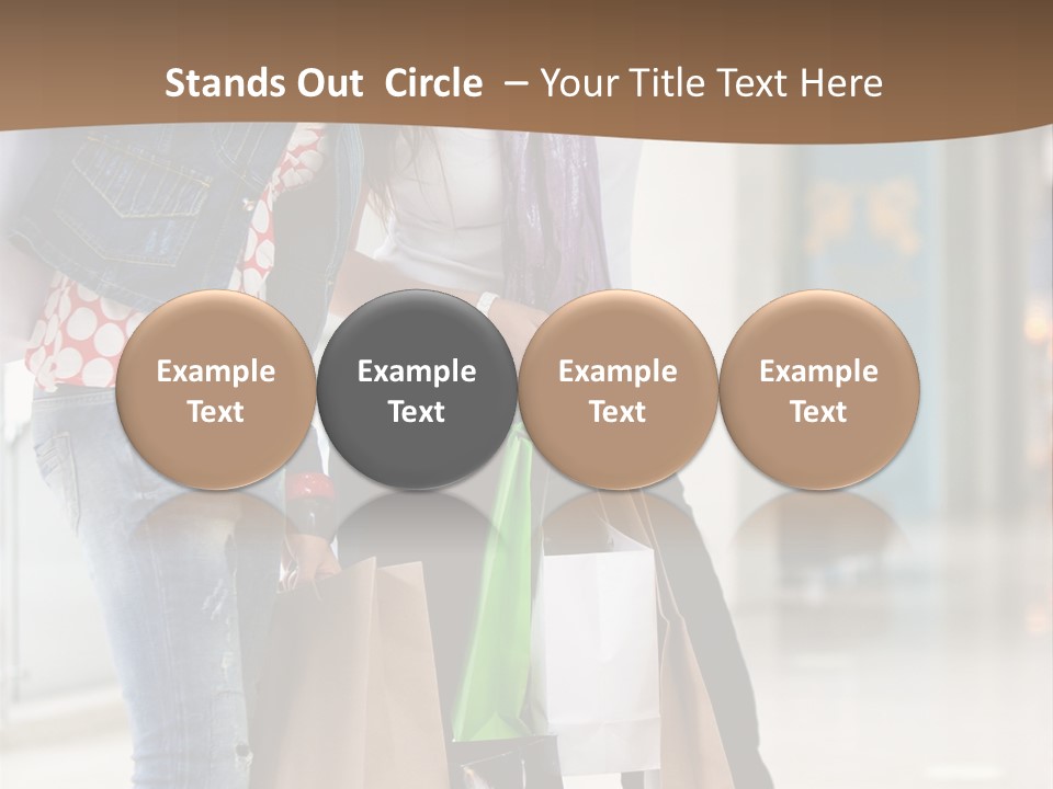 Two Beautiful Women With Shopping Bags Powerpoint Template PowerPoint Template