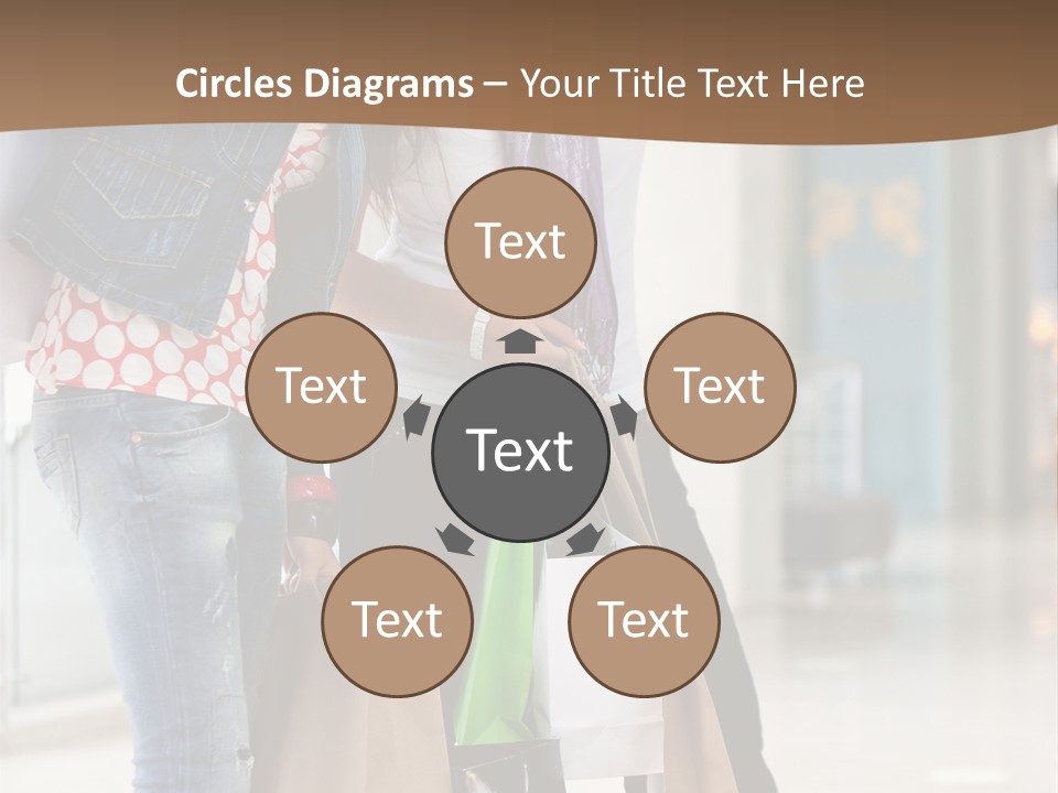 Two Beautiful Women With Shopping Bags Powerpoint Template PowerPoint Template