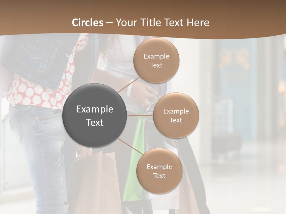 Two Beautiful Women With Shopping Bags Powerpoint Template PowerPoint Template