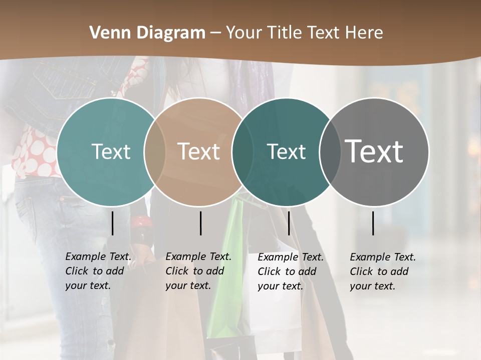 Two Beautiful Women With Shopping Bags Powerpoint Template PowerPoint Template