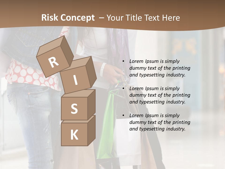 Two Beautiful Women With Shopping Bags Powerpoint Template PowerPoint Template