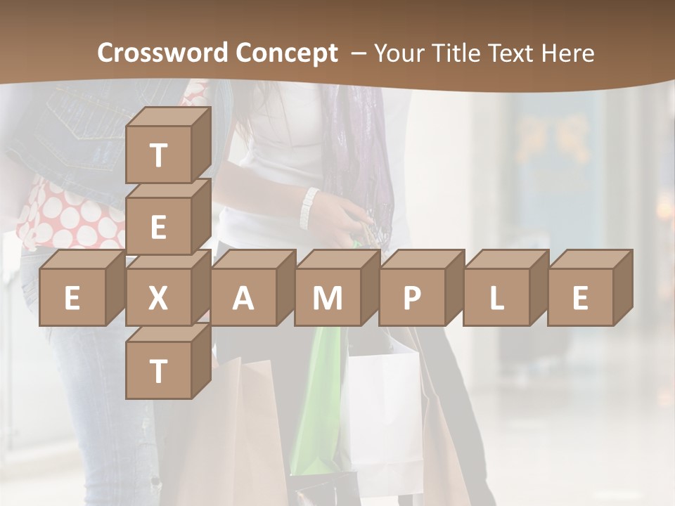 Two Beautiful Women With Shopping Bags Powerpoint Template PowerPoint Template