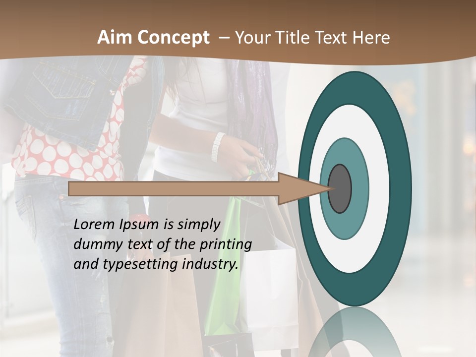 Two Beautiful Women With Shopping Bags Powerpoint Template PowerPoint Template