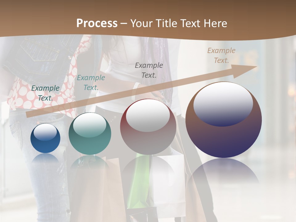 Two Beautiful Women With Shopping Bags Powerpoint Template PowerPoint Template