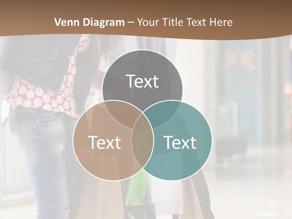 Two Beautiful Women With Shopping Bags Powerpoint Template PowerPoint Template