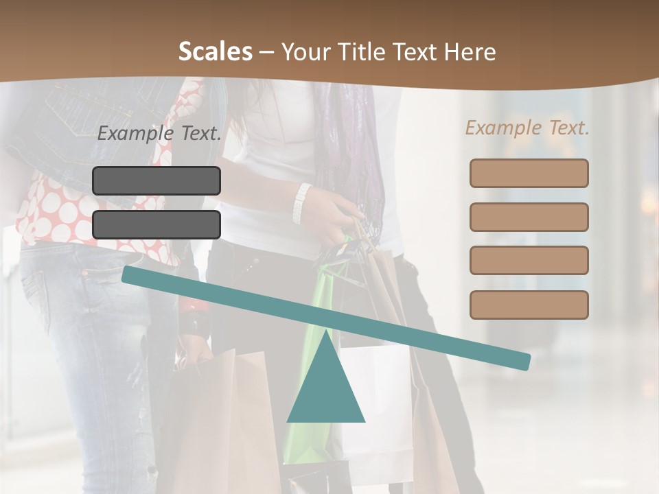 Two Beautiful Women With Shopping Bags Powerpoint Template PowerPoint Template