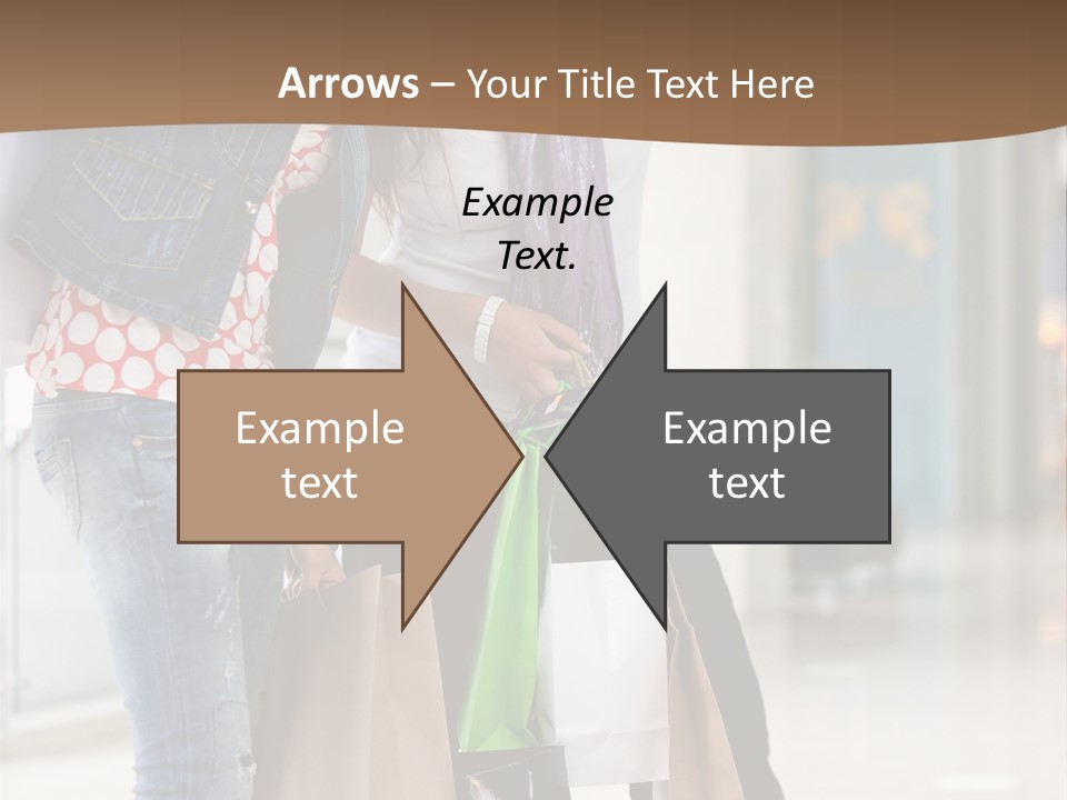 Two Beautiful Women With Shopping Bags Powerpoint Template PowerPoint Template