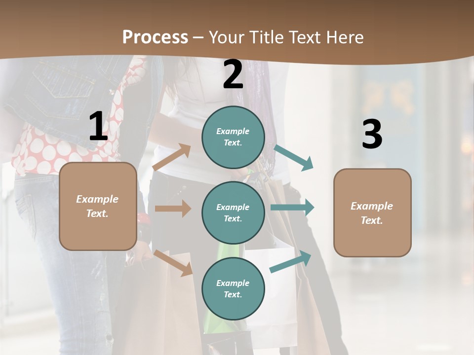 Two Beautiful Women With Shopping Bags Powerpoint Template PowerPoint Template