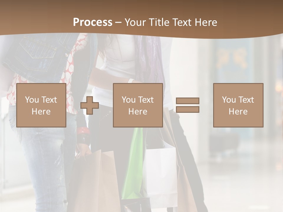 Two Beautiful Women With Shopping Bags Powerpoint Template PowerPoint Template