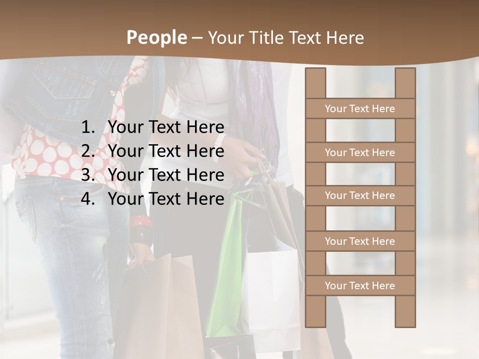 Two Beautiful Women With Shopping Bags Powerpoint Template PowerPoint Template