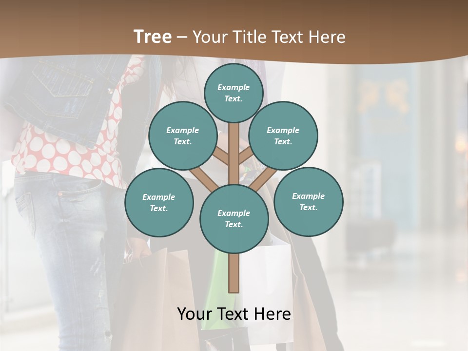 Two Beautiful Women With Shopping Bags Powerpoint Template PowerPoint Template