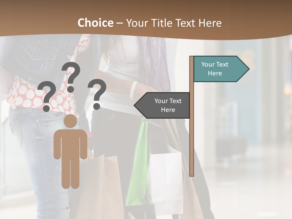 Two Beautiful Women With Shopping Bags Powerpoint Template PowerPoint Template