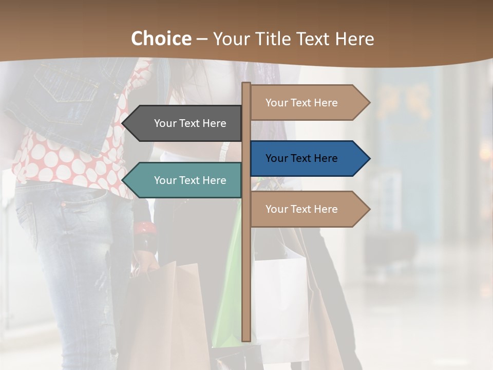 Two Beautiful Women With Shopping Bags Powerpoint Template PowerPoint Template