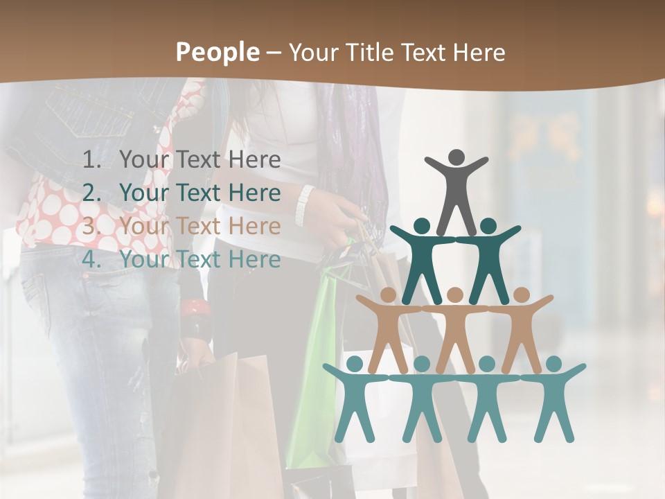 Two Beautiful Women With Shopping Bags Powerpoint Template PowerPoint Template