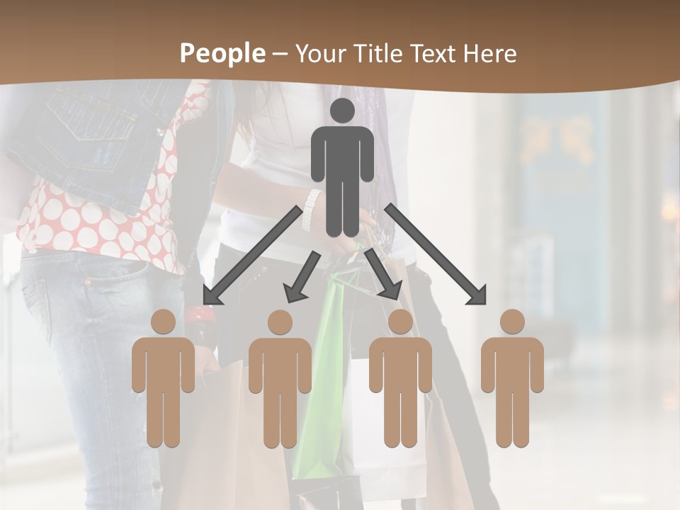 Two Beautiful Women With Shopping Bags Powerpoint Template PowerPoint Template