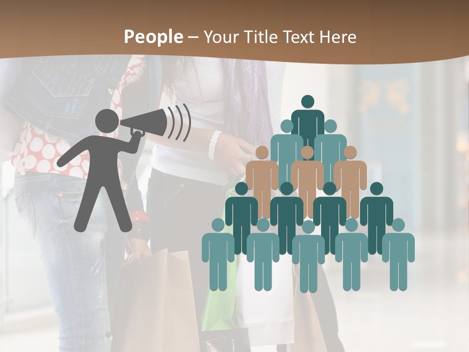 Two Beautiful Women With Shopping Bags Powerpoint Template PowerPoint Template