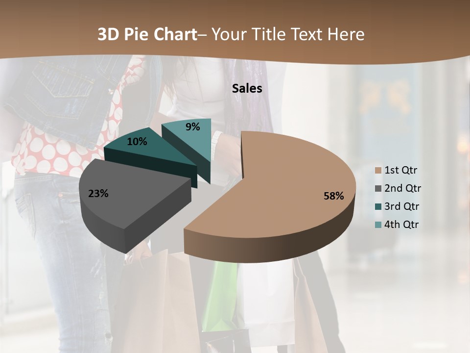 Two Beautiful Women With Shopping Bags Powerpoint Template PowerPoint Template