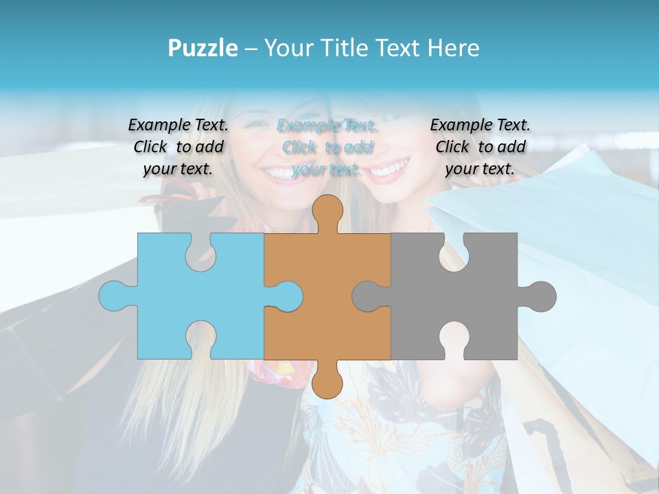 Two Beautiful Women Holding Shopping Bags Powerpoint Template PowerPoint Template