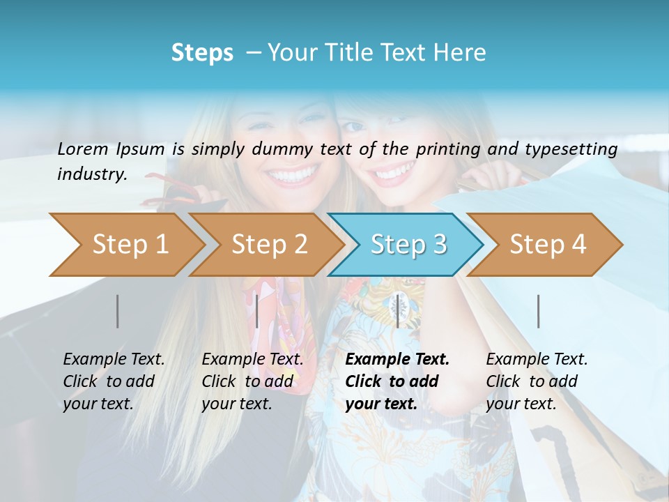 Two Beautiful Women Holding Shopping Bags Powerpoint Template PowerPoint Template