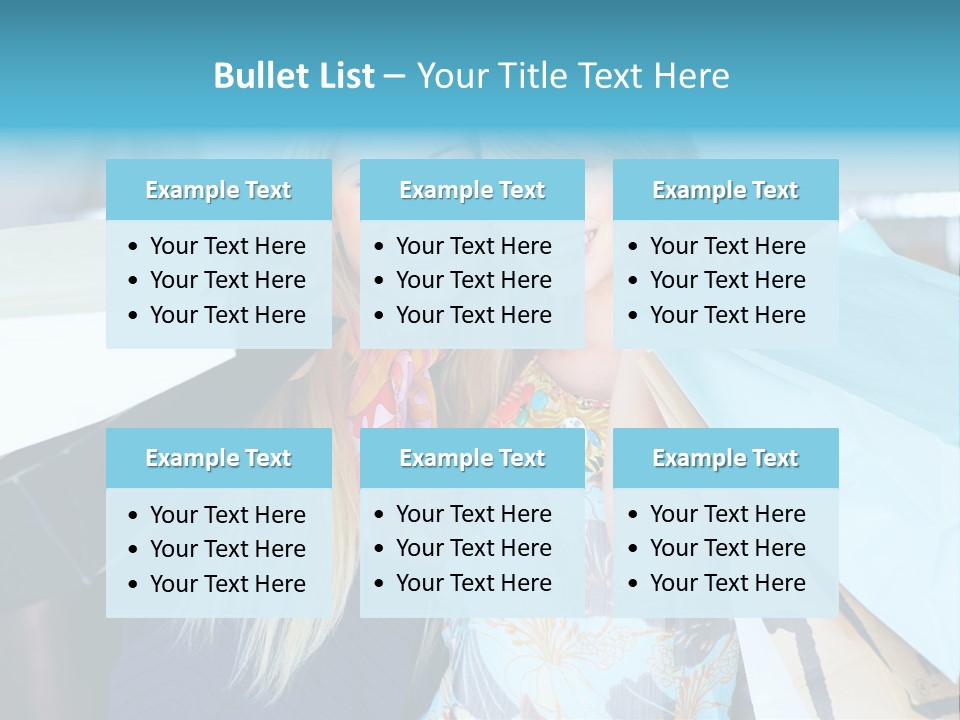 Two Beautiful Women Holding Shopping Bags Powerpoint Template PowerPoint Template