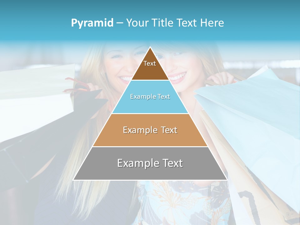 Two Beautiful Women Holding Shopping Bags Powerpoint Template PowerPoint Template