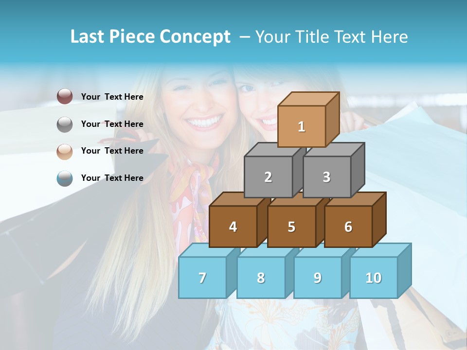 Two Beautiful Women Holding Shopping Bags Powerpoint Template PowerPoint Template