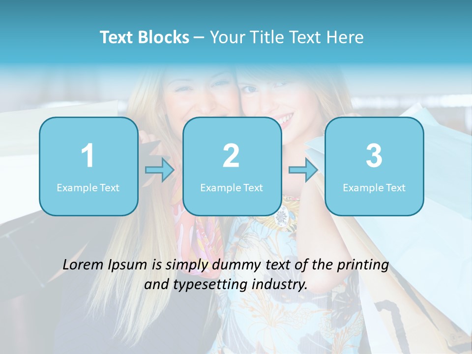 Two Beautiful Women Holding Shopping Bags Powerpoint Template PowerPoint Template