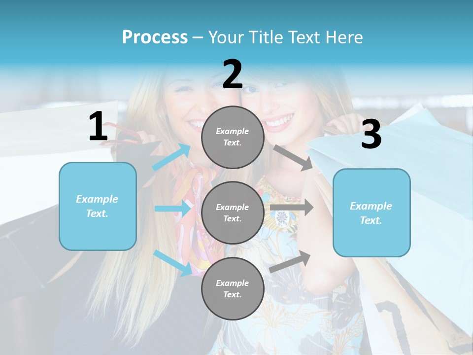 Two Beautiful Women Holding Shopping Bags Powerpoint Template PowerPoint Template