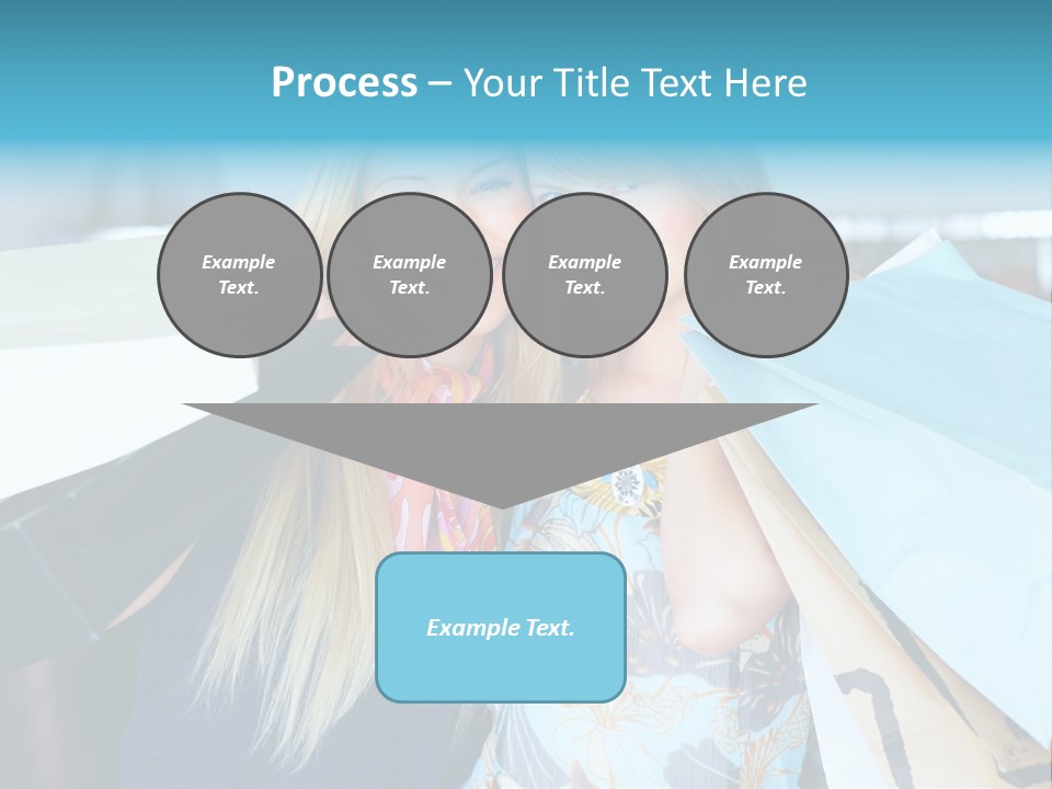 Two Beautiful Women Holding Shopping Bags Powerpoint Template PowerPoint Template