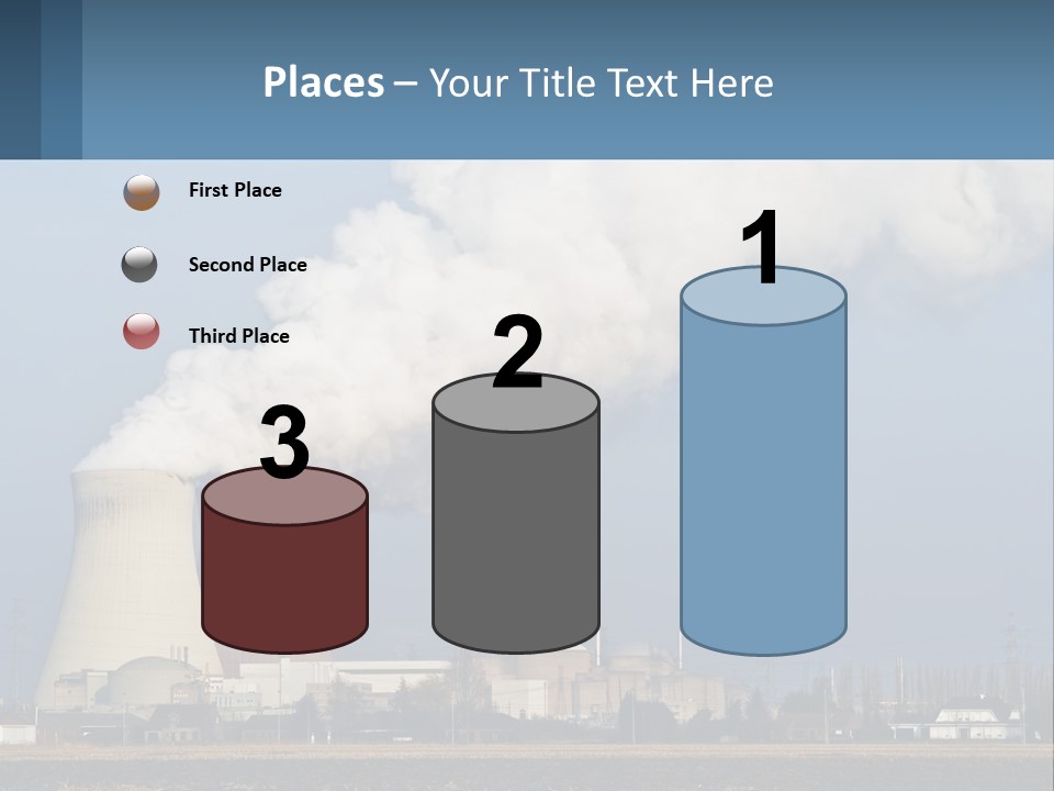 A Power Plant With Smoke Coming Out Of It PowerPoint Template