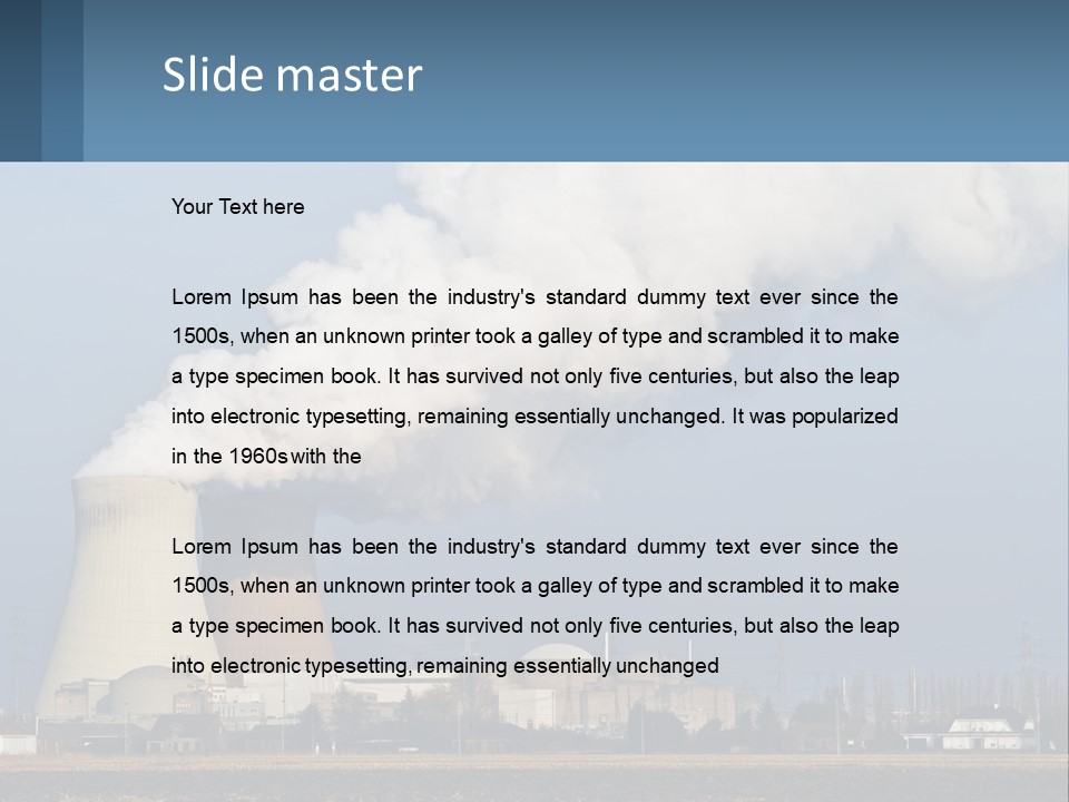 A Power Plant With Smoke Coming Out Of It PowerPoint Template