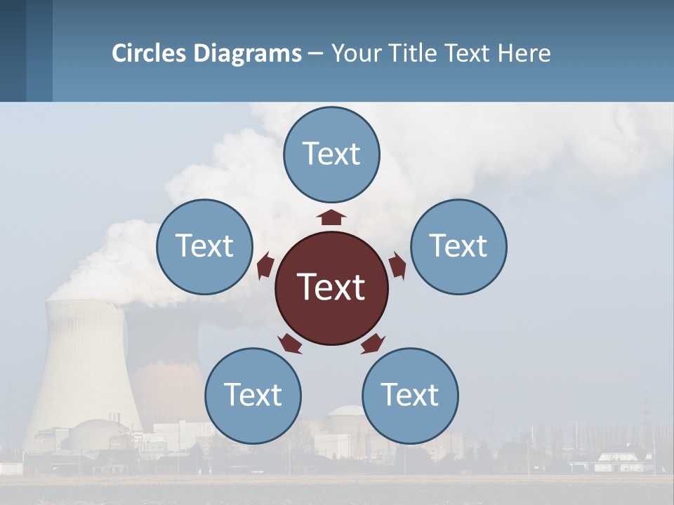 A Power Plant With Smoke Coming Out Of It PowerPoint Template
