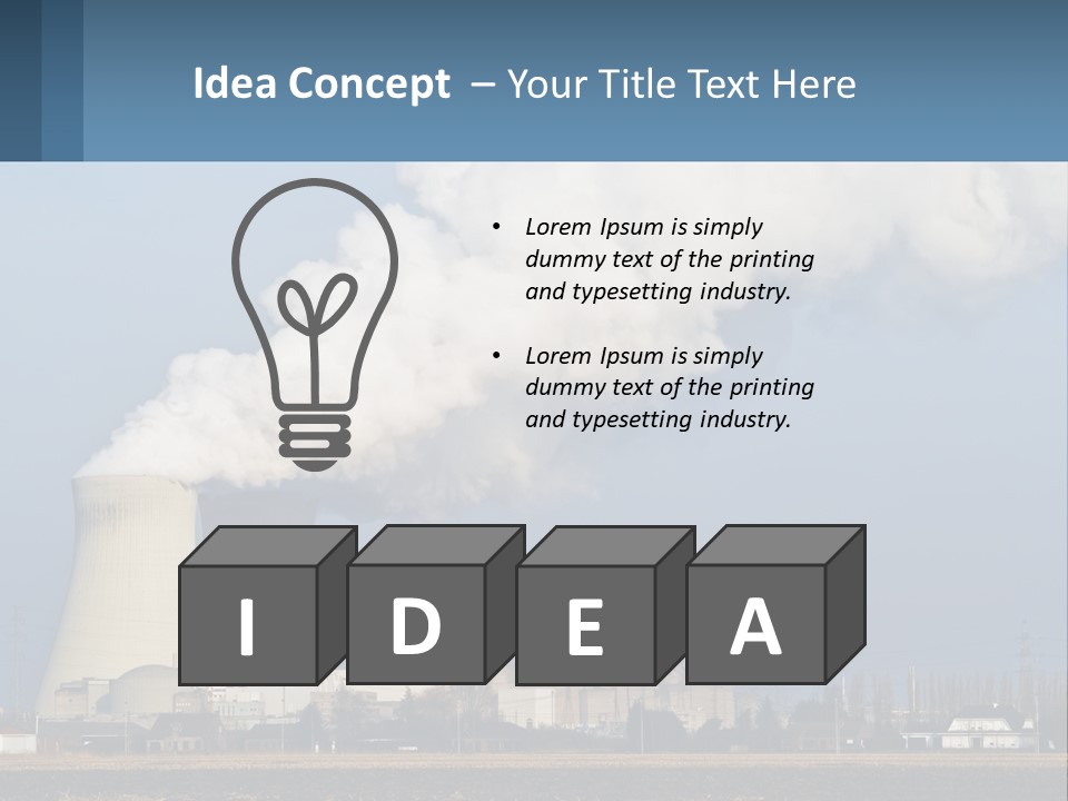 A Power Plant With Smoke Coming Out Of It PowerPoint Template